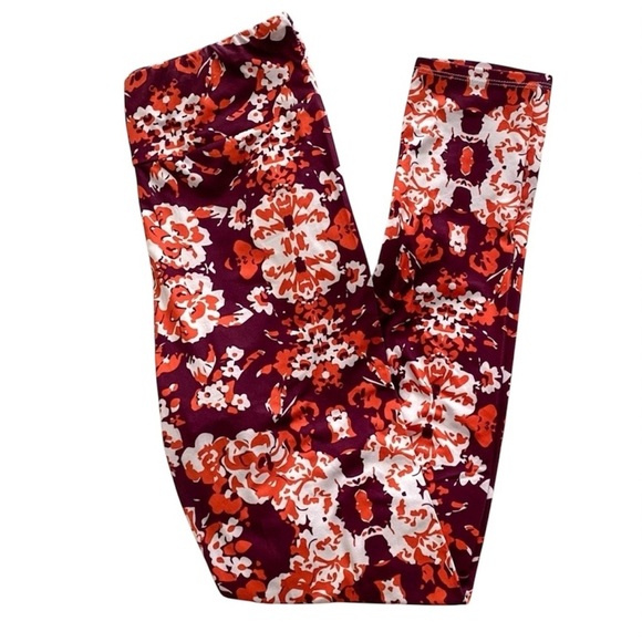 Pants - Maroon & Orange Legging